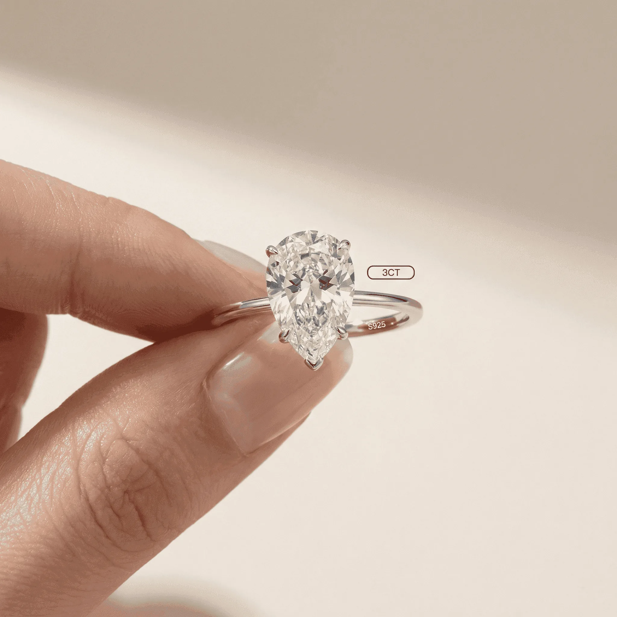 Pear Lab-Grown Diamond Ring