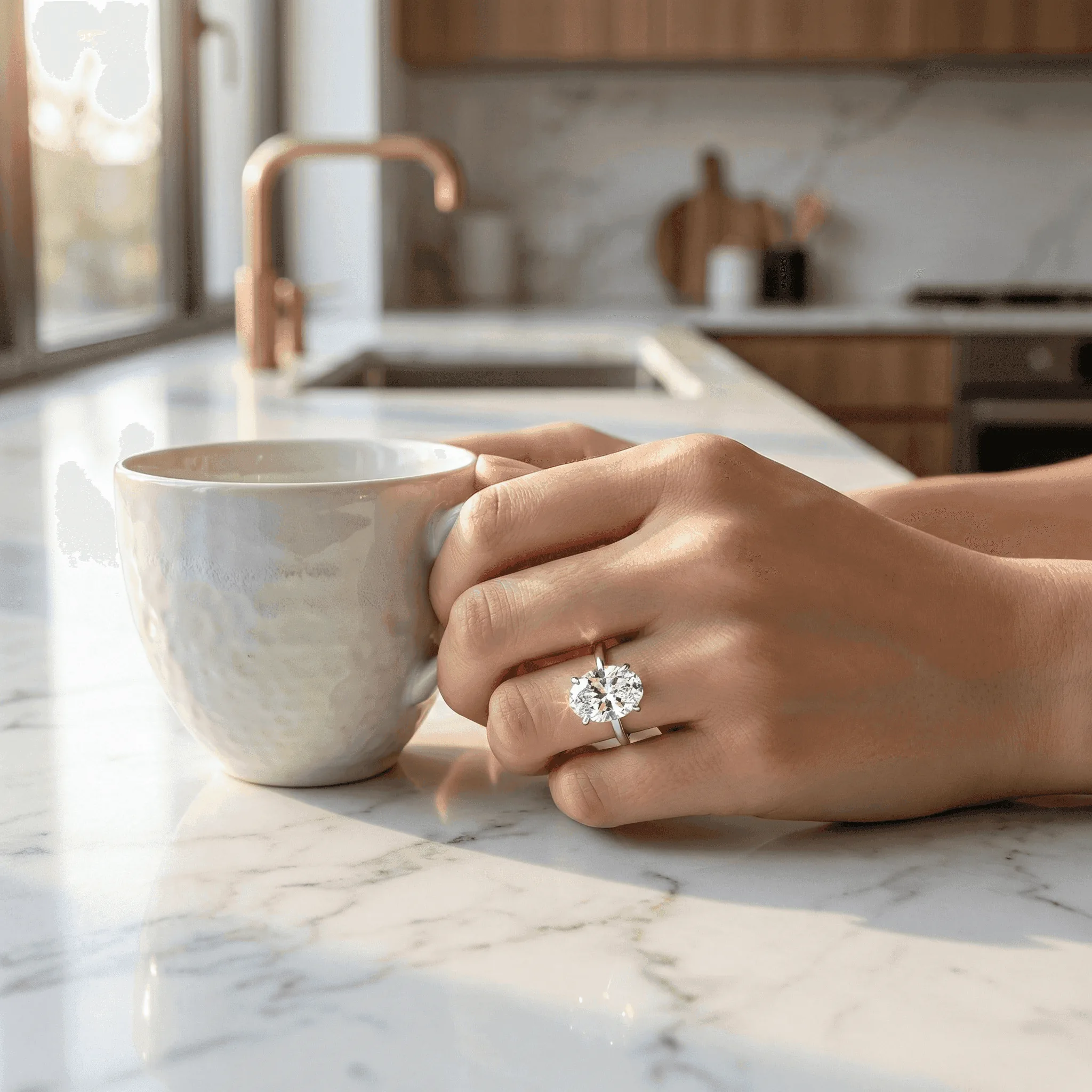 Round Brilliant Moissanite Ring